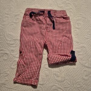 Baby Boden boys 12-18 months red & white gingham convertible leg 4 pocket VGUC